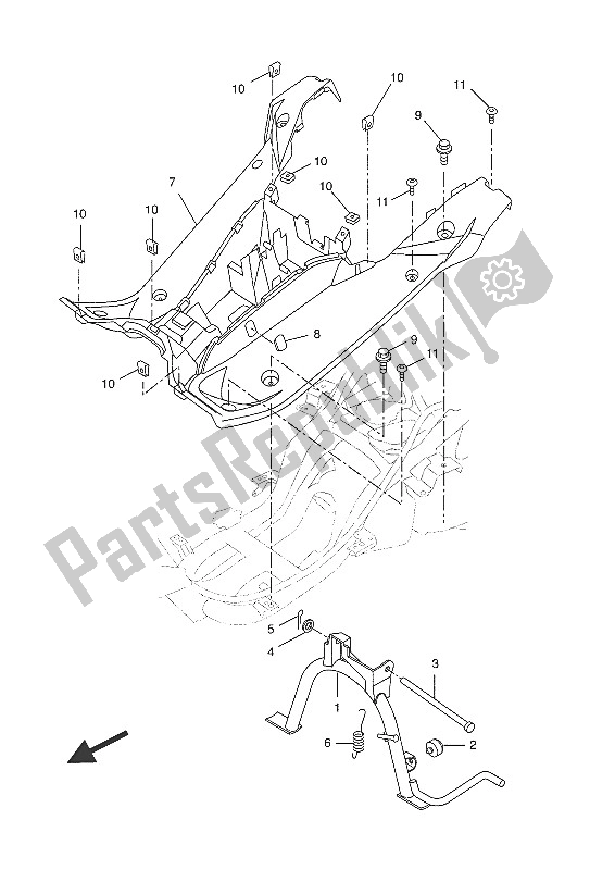 Wszystkie części do Podstawka I Podnó? Ek Yamaha NS 50N 2016