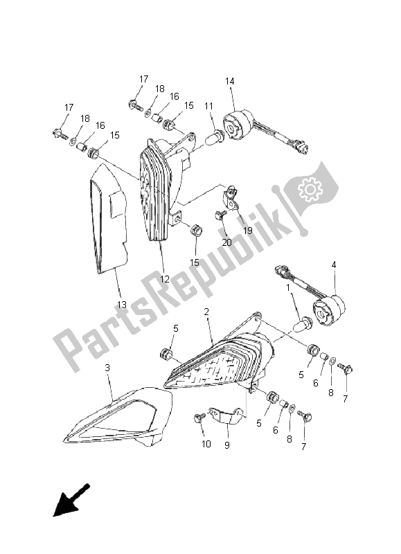 Alle onderdelen voor de Koplamp van de Yamaha YFZ 450 2009