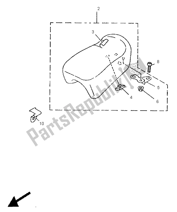 All parts for the Alternate Seat (che) of the Yamaha XV 250 Virago 1996