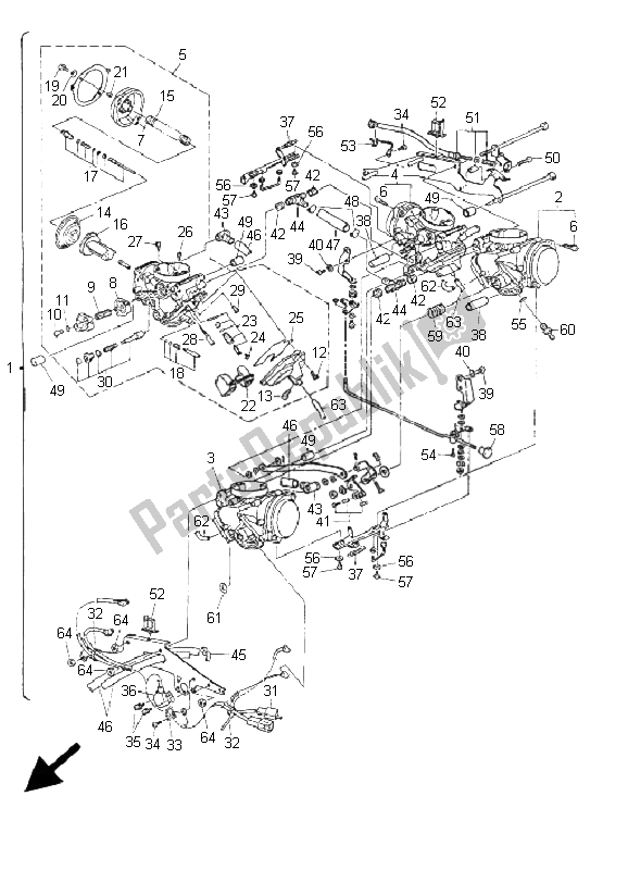 All parts for the Carburetor of the Yamaha Xvztf Royalstar Venture 1300 2001