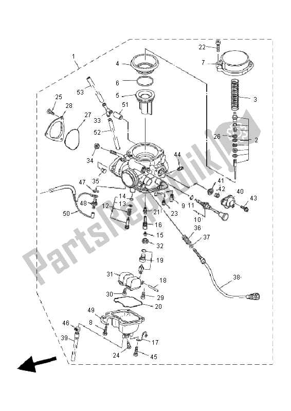 Toutes les pièces pour le Carburateur du Yamaha YFM 250R 2010