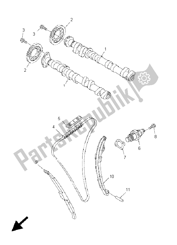 All parts for the Camshaft & Chain of the Yamaha FJR 1300A 2011