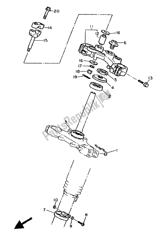 Todas las partes para Direccion de Yamaha XT 600E 1994