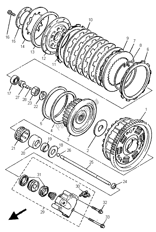 Todas las partes para Embrague de Yamaha XJR 1200 SP 1997