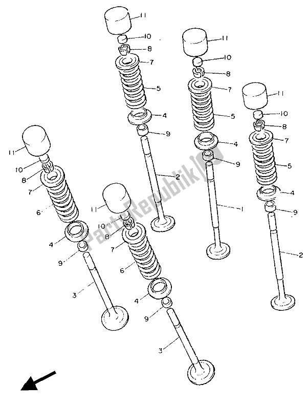 Todas las partes para Válvula de Yamaha FZ 750 1986