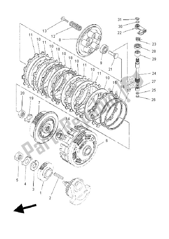 All parts for the Clutch of the Yamaha XT 660 ZA Tenere SE 2011