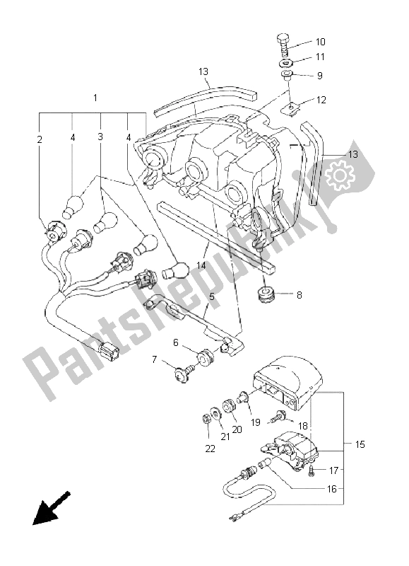 All parts for the Taillight of the Yamaha FJR 1300 AS 2011