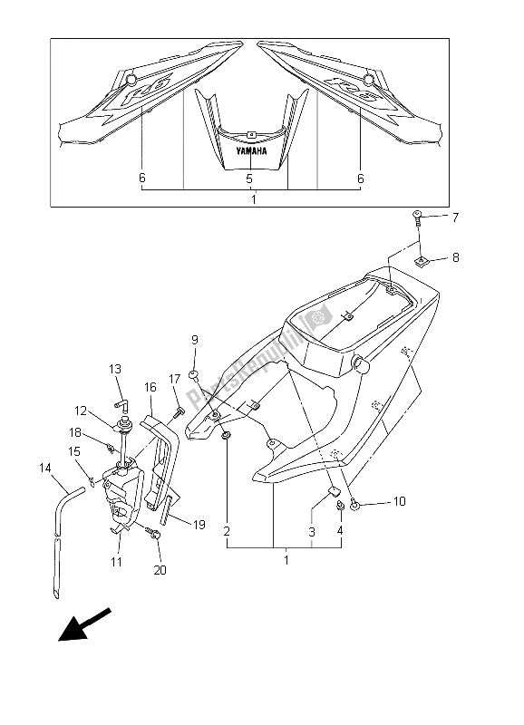 Tutte le parti per il Coperchio Laterale del Yamaha YZF R6 600 2003