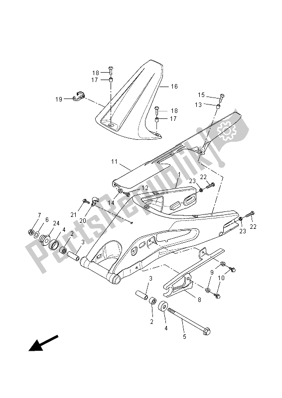 Todas las partes para Brazo Trasero de Yamaha MT 125 2015