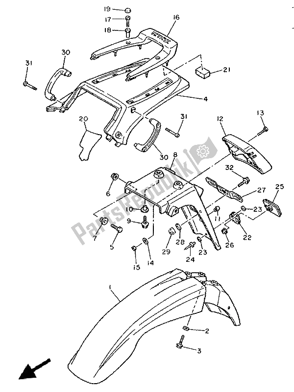 All parts for the Fender of the Yamaha XT 600K 1992