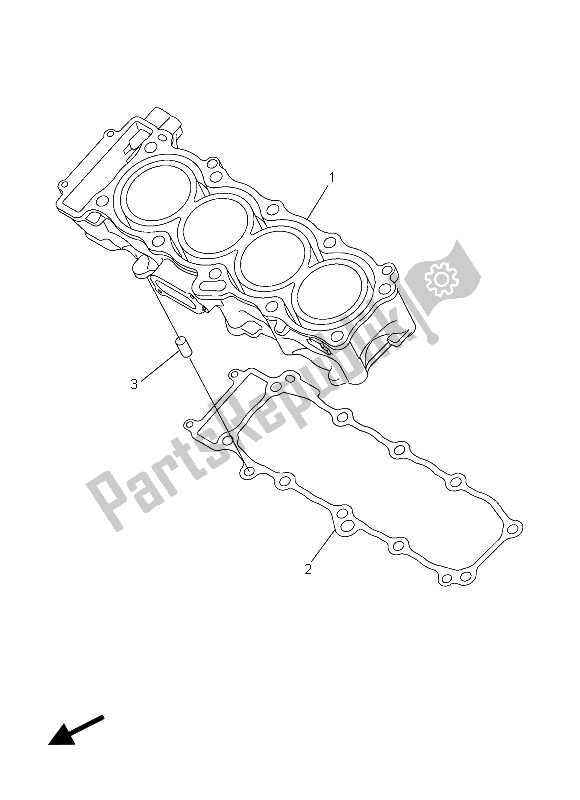 All parts for the Cylinder of the Yamaha FZ8 S 800 2015