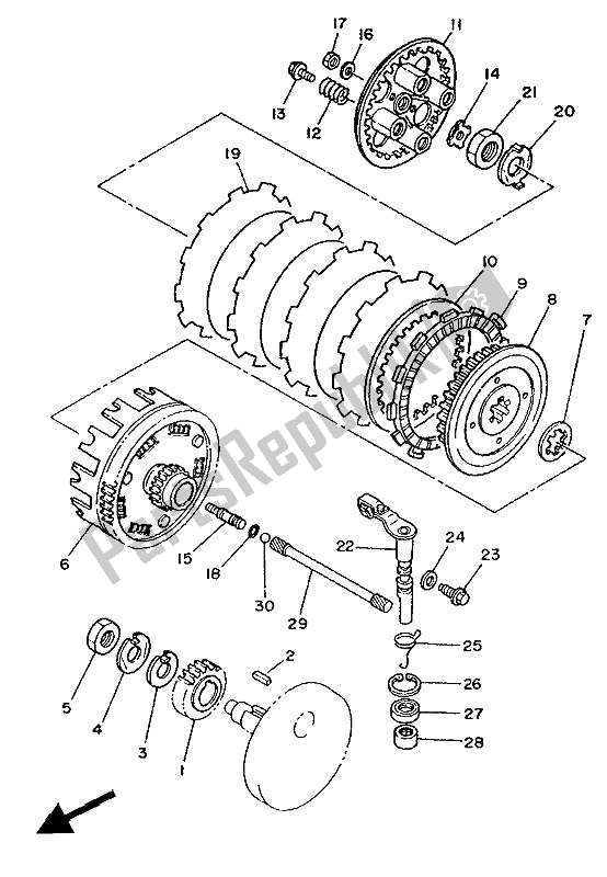 Wszystkie części do Sprz? G? O Yamaha XV 250 Virago 1992