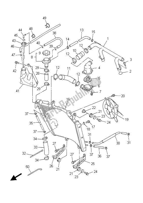 Toutes les pièces pour le Tuyau De Radiateur du Yamaha YZF R7 700 1999