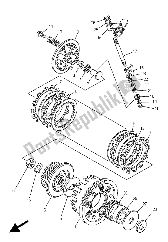 Todas las partes para Embrague de Yamaha TDM 850 1999