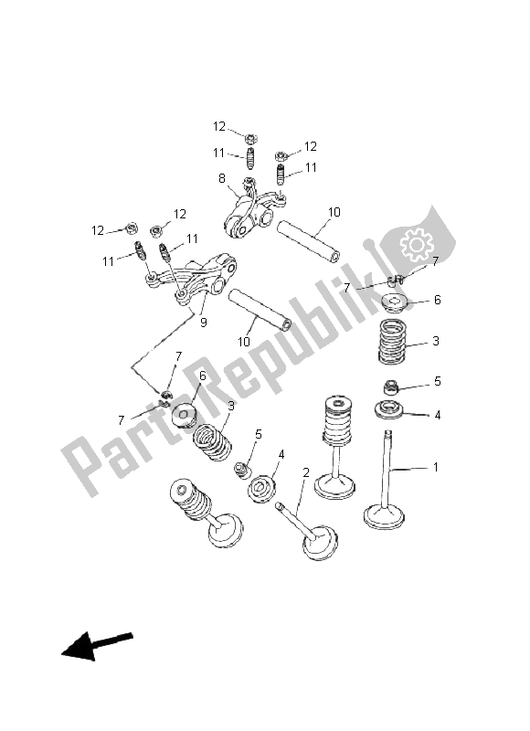 Wszystkie części do Zawór Yamaha XT 660X 2008