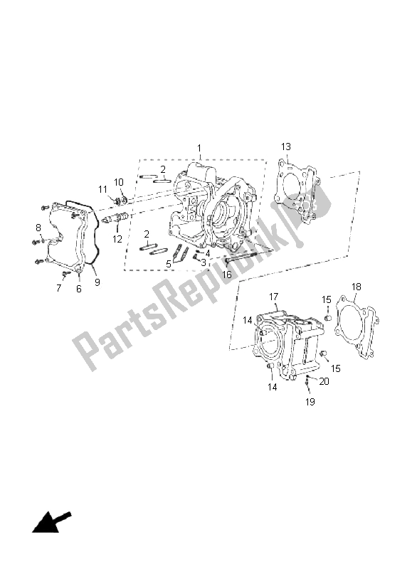 Wszystkie części do Cylinder Yamaha VP 125 X City 2008