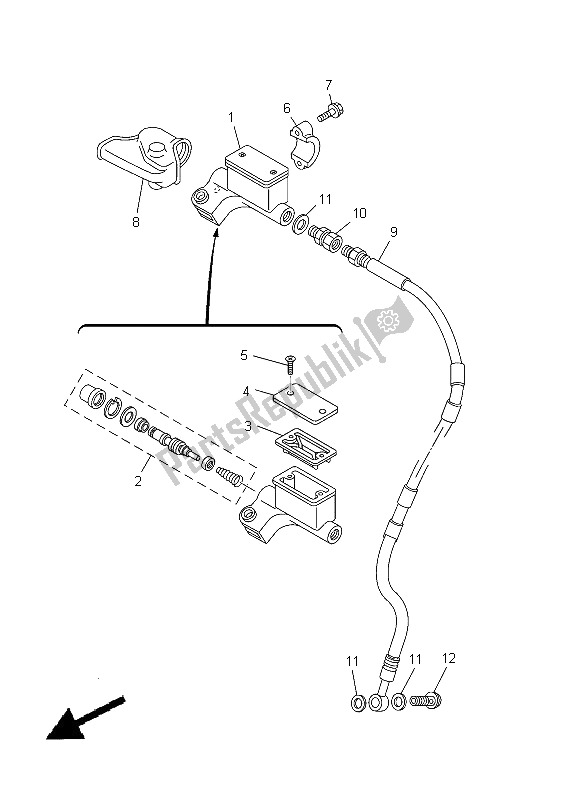 Todas las partes para Cilindro Maestro Delantero de Yamaha TT R 125 SW LW 2012