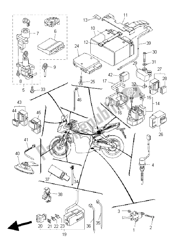 All parts for the Electrical 2 of the Yamaha FZ1 S Fazer 1000 2009