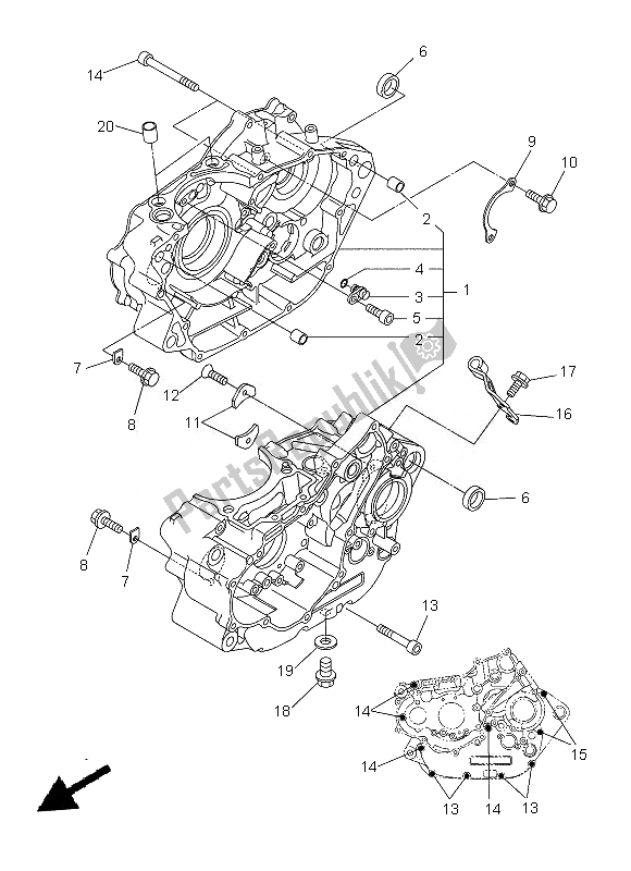 Toutes les pièces pour le Carter du Yamaha WR 250R 2013