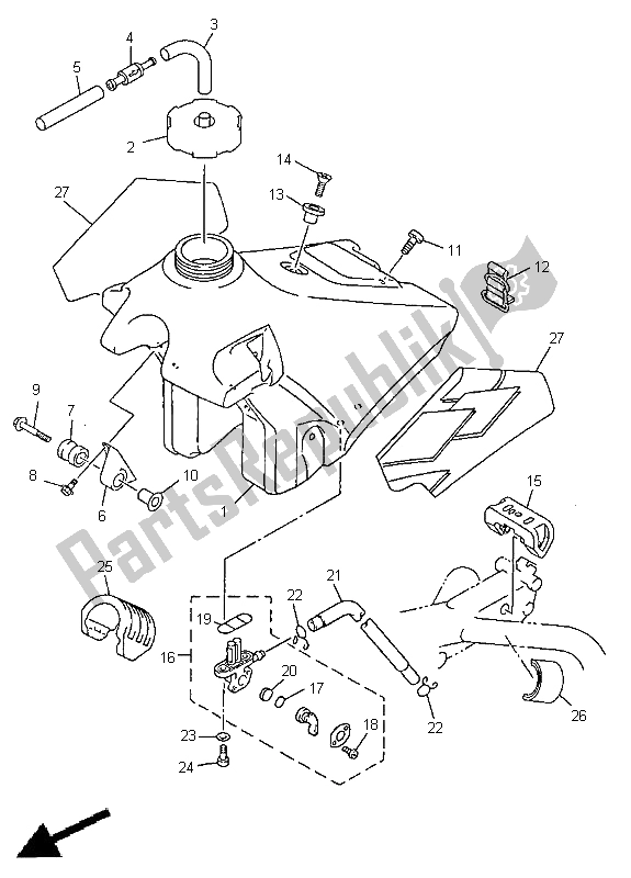 Wszystkie części do Zbiornik Paliwa Yamaha YZ 400F 1999