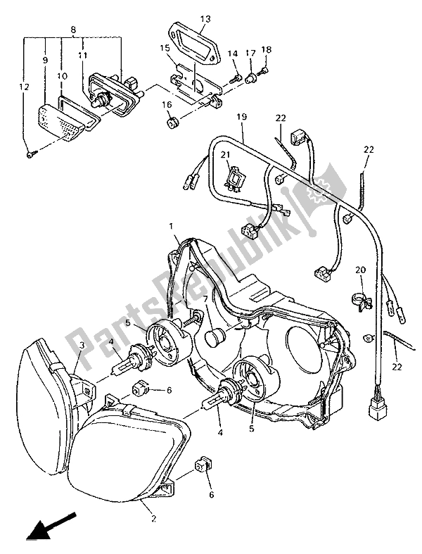 Toutes les pièces pour le Phare du Yamaha FZR 600R 1994