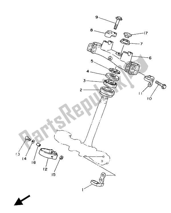 All parts for the Steering of the Yamaha IT 200 1986