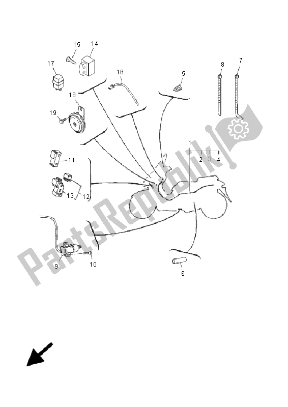 All parts for the Electrical 2 of the Yamaha YP 125R X Maxi 2009