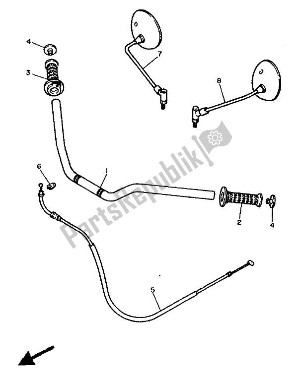 Todas las partes para Manija De Dirección Y Cable de Yamaha FZX 750 1988