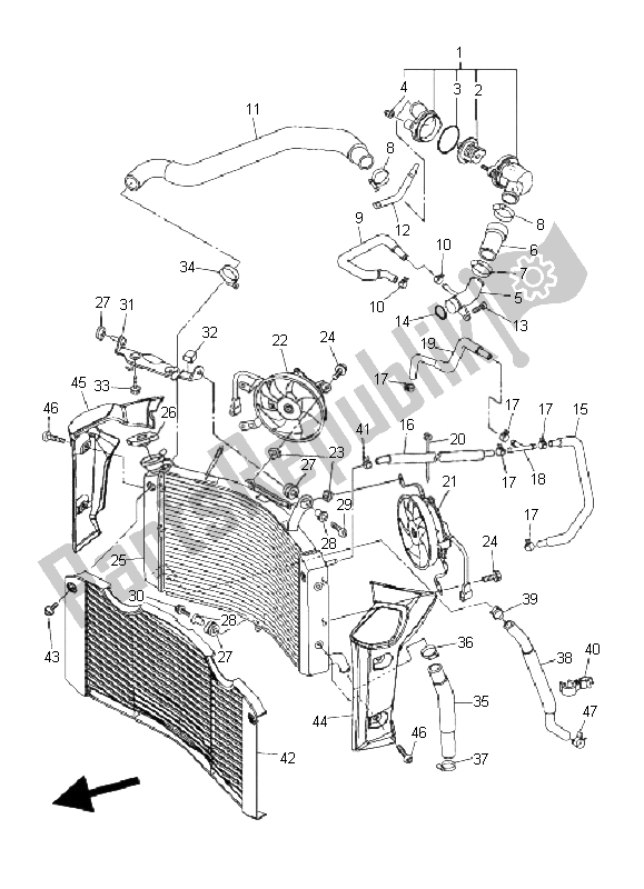 Alle onderdelen voor de Radiator Slang van de Yamaha FZ1 N Fazer 1000 2006