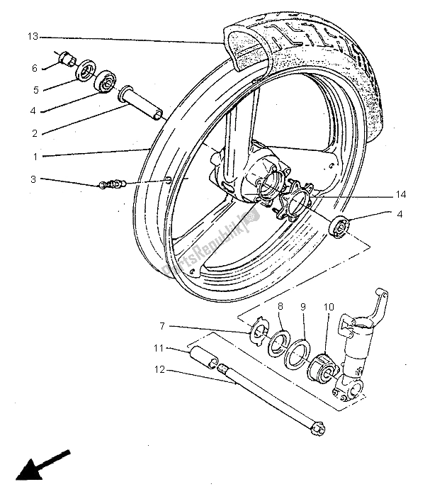 Todas las partes para Rueda Delantera de Yamaha SZR 660 1995