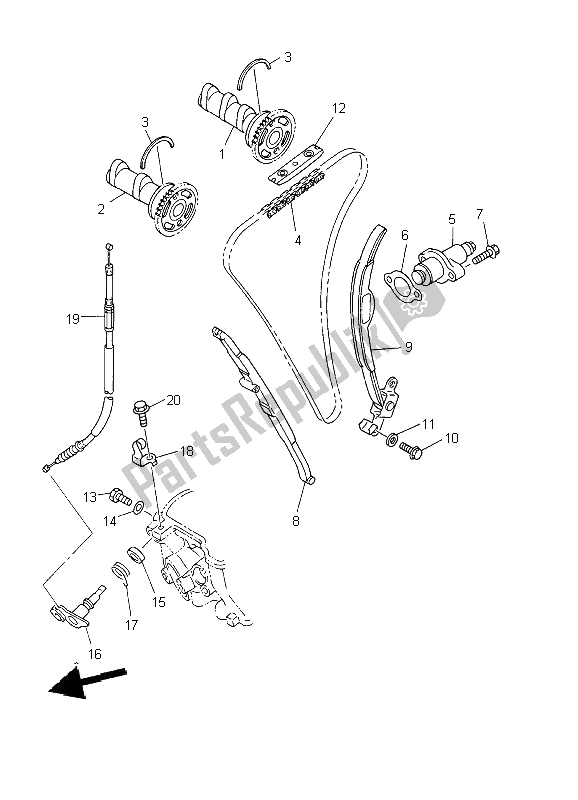 Todas las partes para árbol De Levas Y Cadena de Yamaha YZ 426F 2002