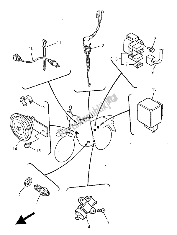 All parts for the Electrical 2 of the Yamaha XT 600E 1999