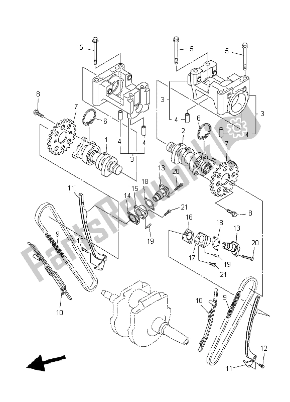 All parts for the Camshaft & Chain of the Yamaha XVS 1300A Midnight Star 2009