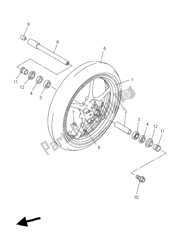 Wszystkie części do Przednie Ko? O Yamaha YZF R6 600 2009