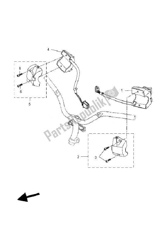 All parts for the Handle Switch & Lever of the Yamaha YQ 50 Aerox 2010