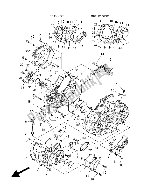 Tutte le parti per il Coperchio Del Carter 1 del Yamaha YFZ 450R 2012