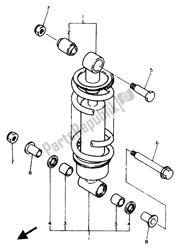 Wszystkie części do Tylne Zawieszenie Yamaha XJ 600N 1994