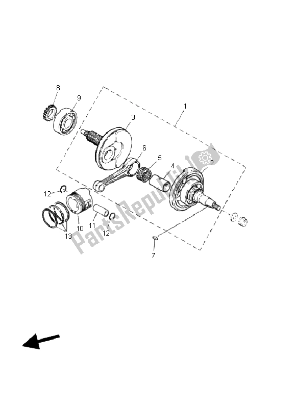 Todas las partes para Cigüeñal Y Pistón de Yamaha YFM 80R 2003