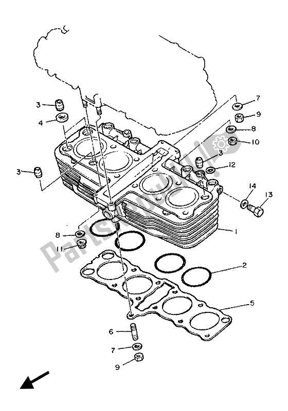 Toutes les pièces pour le Cylindre du Yamaha XJ 900F 1989