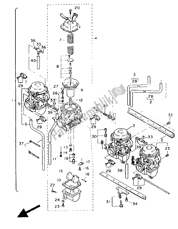Tutte le parti per il Alternato (carburatore) (per Fi del Yamaha FJ 1200A 1991