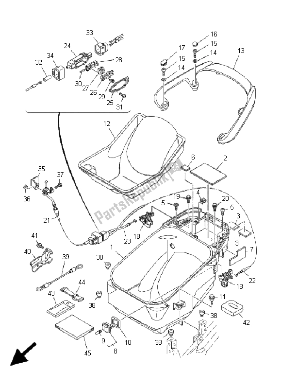 Todas las partes para Asiento 2 de Yamaha XP 500A T MAX 2005