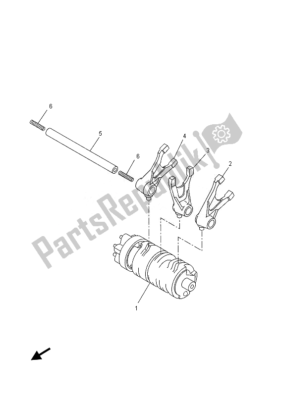 Alle onderdelen voor de Schakelnok & Vork van de Yamaha YZF R 125 2013