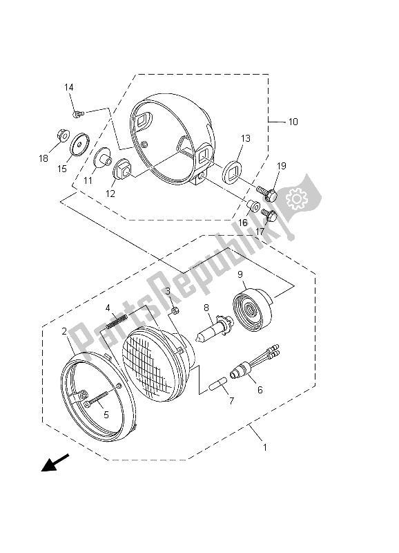 Todas as partes de Farol do Yamaha TW 125 2003