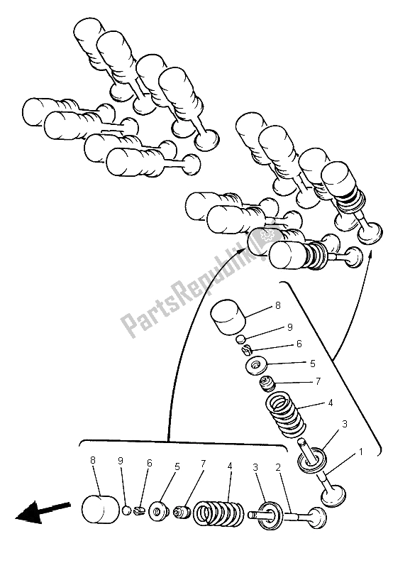 Toutes les pièces pour le Soupape du Yamaha YZF 600R Thundercat 2002