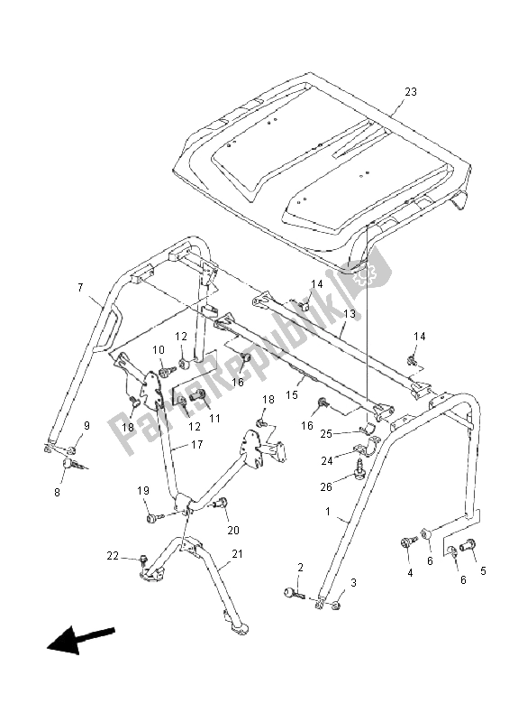 All parts for the Guard 2 of the Yamaha YXR 700F Rhino Black 2011