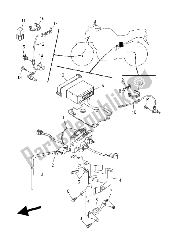 All parts for the Electrical 3 of the Yamaha FZ6 NA 600 2007