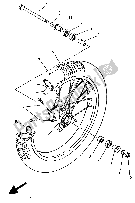 Toutes les pièces pour le Roue Avant du Yamaha YZ 80 LC 1998