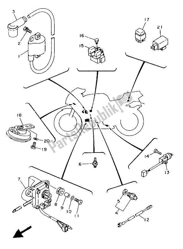 Toutes les pièces pour le électrique 2 du Yamaha TZR 125 1993