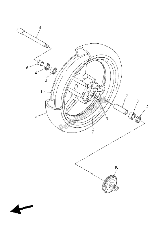 Tutte le parti per il Ruota Anteriore del Yamaha FJR 1300A 2004