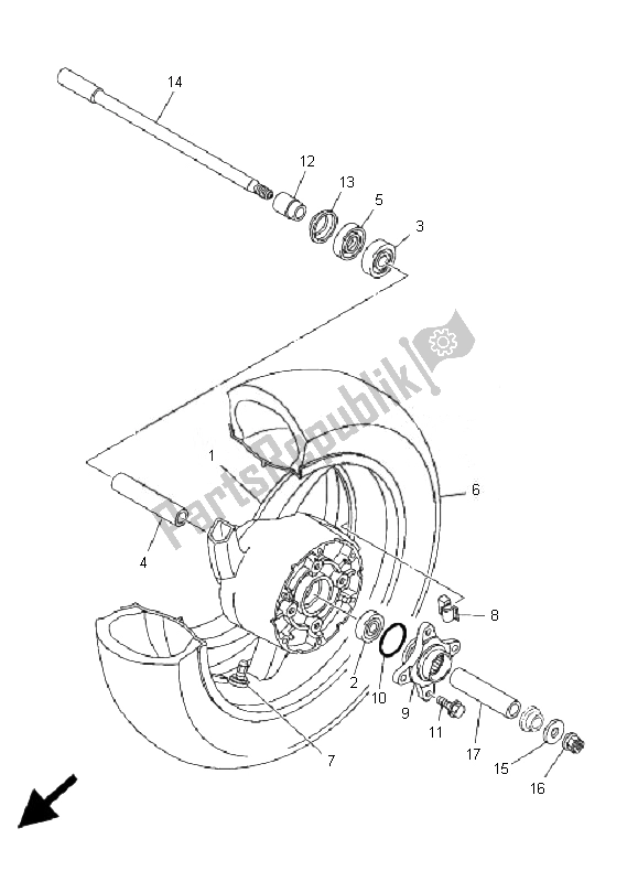 Tutte le parti per il Ruota Posteriore del Yamaha XP 500 T MAX 2007